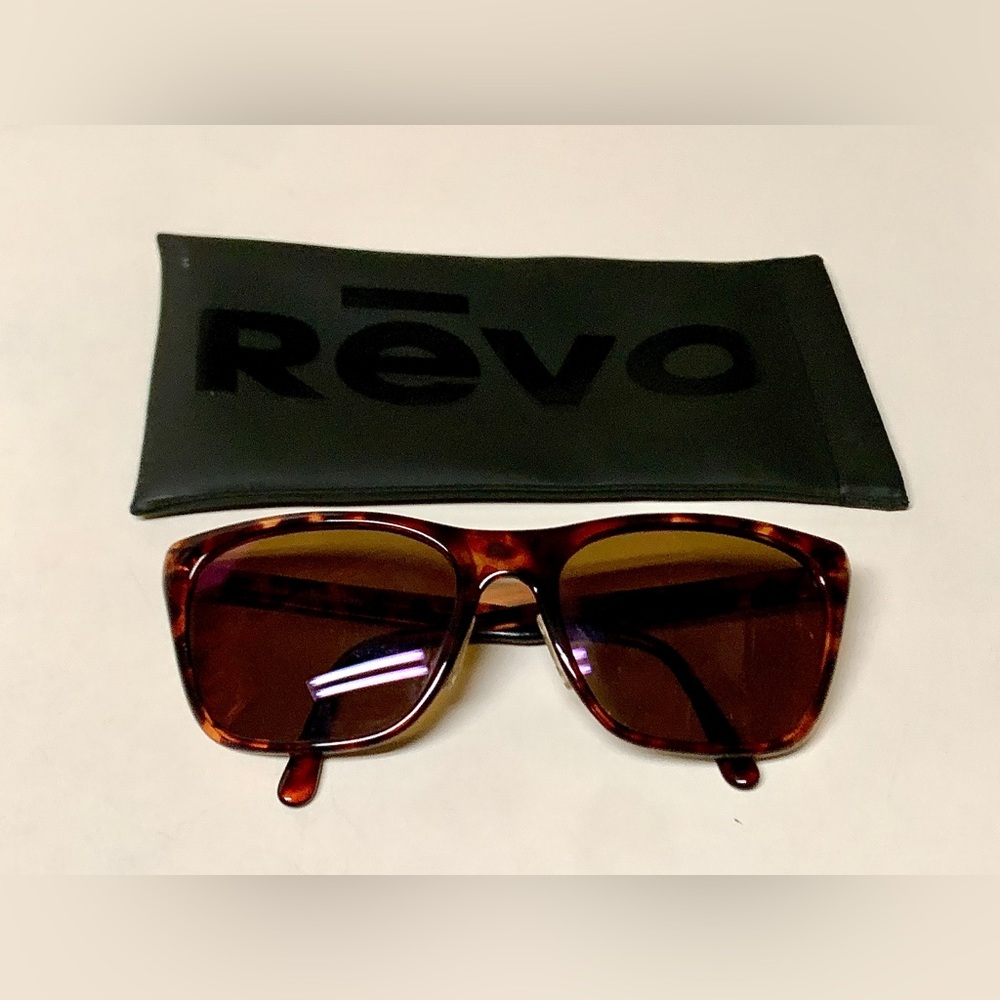 1990 Vintage Purple Mirror Brown Tortoise REVO 840/008 Grand Sixties Sunglasses